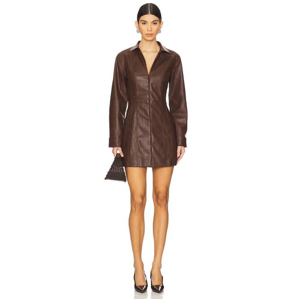 SOVERE Sway Shirt Dress Deep Coffee Brown
